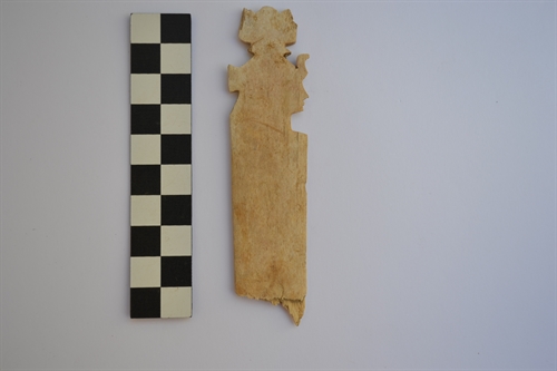 Knife bone handle with Hathor or Isis image